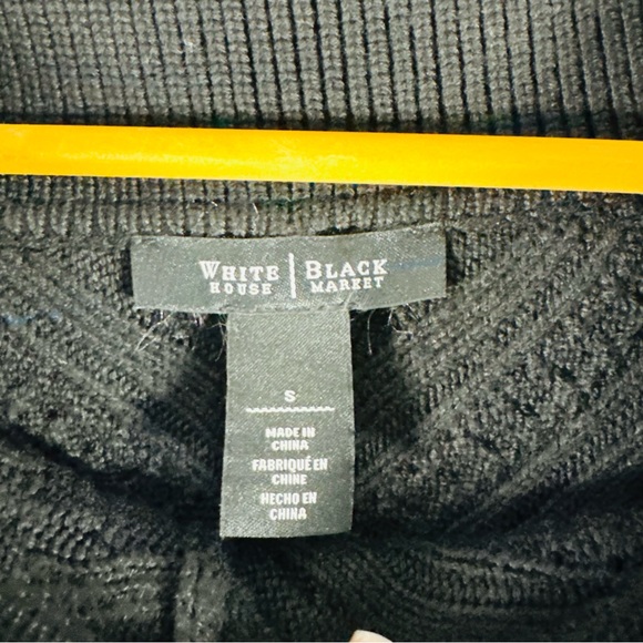 White House Black Market Poncho Knit Silver Button Wool Cowl Neck Open ShawlNWOT - Picture 6 of 7